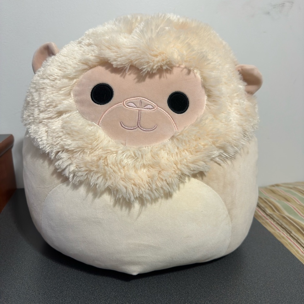 Cream Plush Animal Pillow